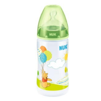 NUK 婴儿宽口径PP仿母乳奶瓶维尼熊300ml 初生型绿色