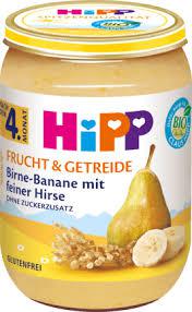 德国喜宝HIPP香蕉梨谷物混合果泥 4M 190g